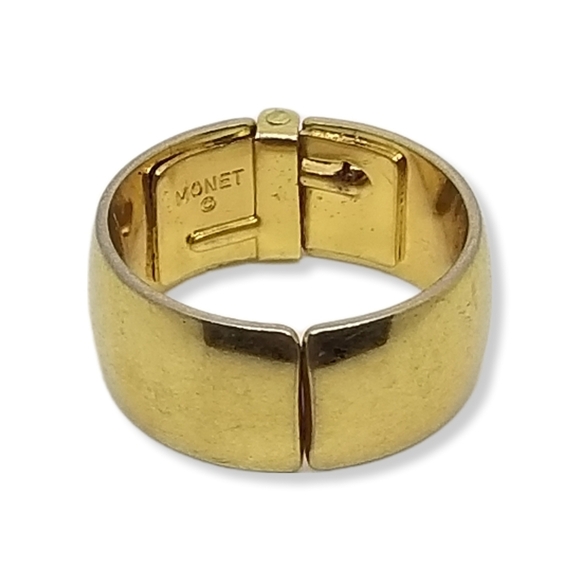 MONET VINTAGE GOLDTONE HINGED SCARF/ FASHION FINGER RING - Picture 1 of 3
